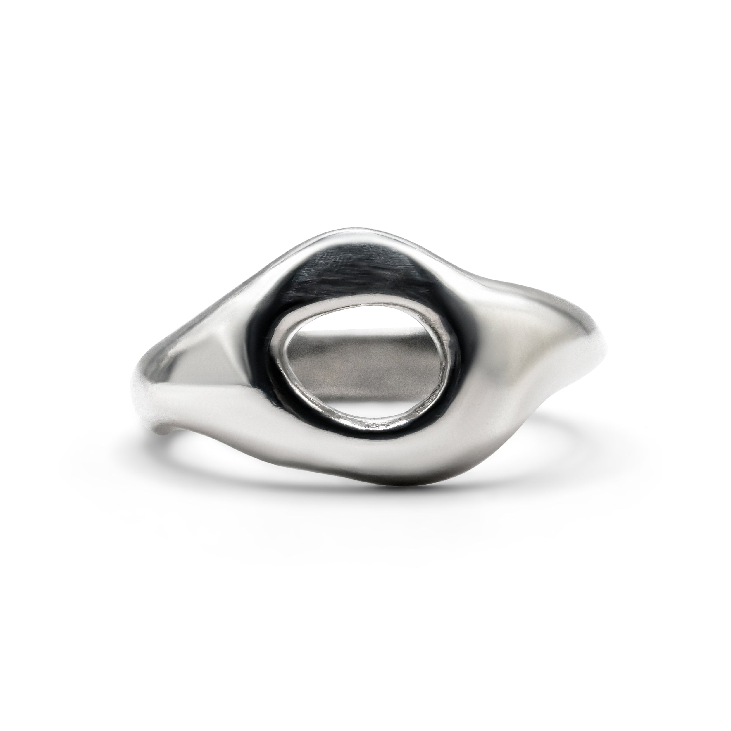 silver goopy ring, asymmetrical ring, sculptural ring