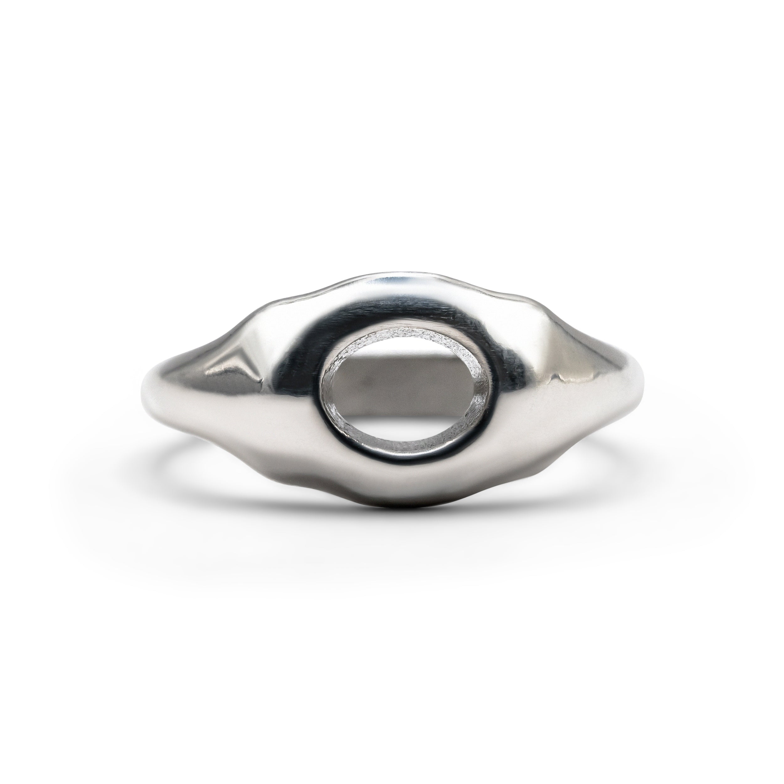silver goopy ring, asymmetrical ring, sculptural ring