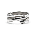 silver goopy ring, asymmetrical ring, sculptural ring